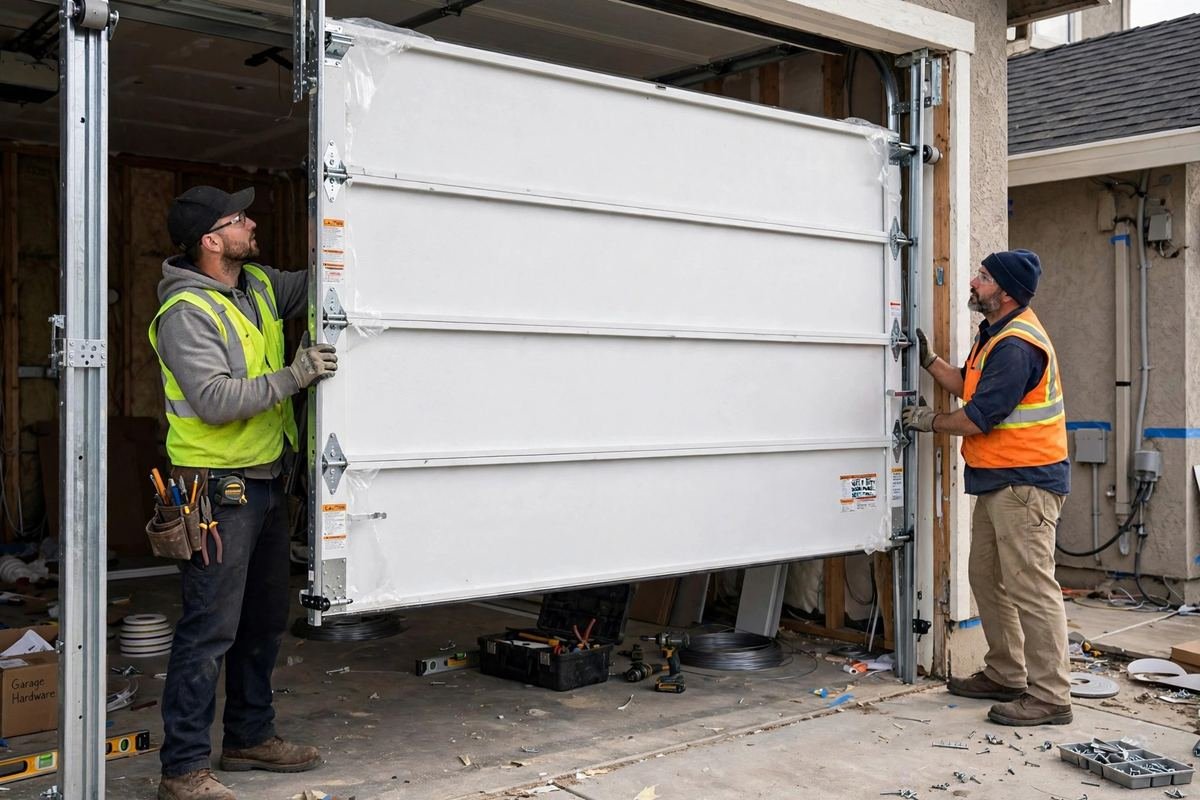 Double garage door installation